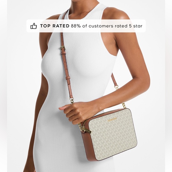Michael Kors Tan and Cream Crossbody Bag - Picture 1 of 13